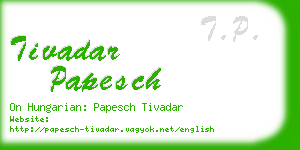 tivadar papesch business card